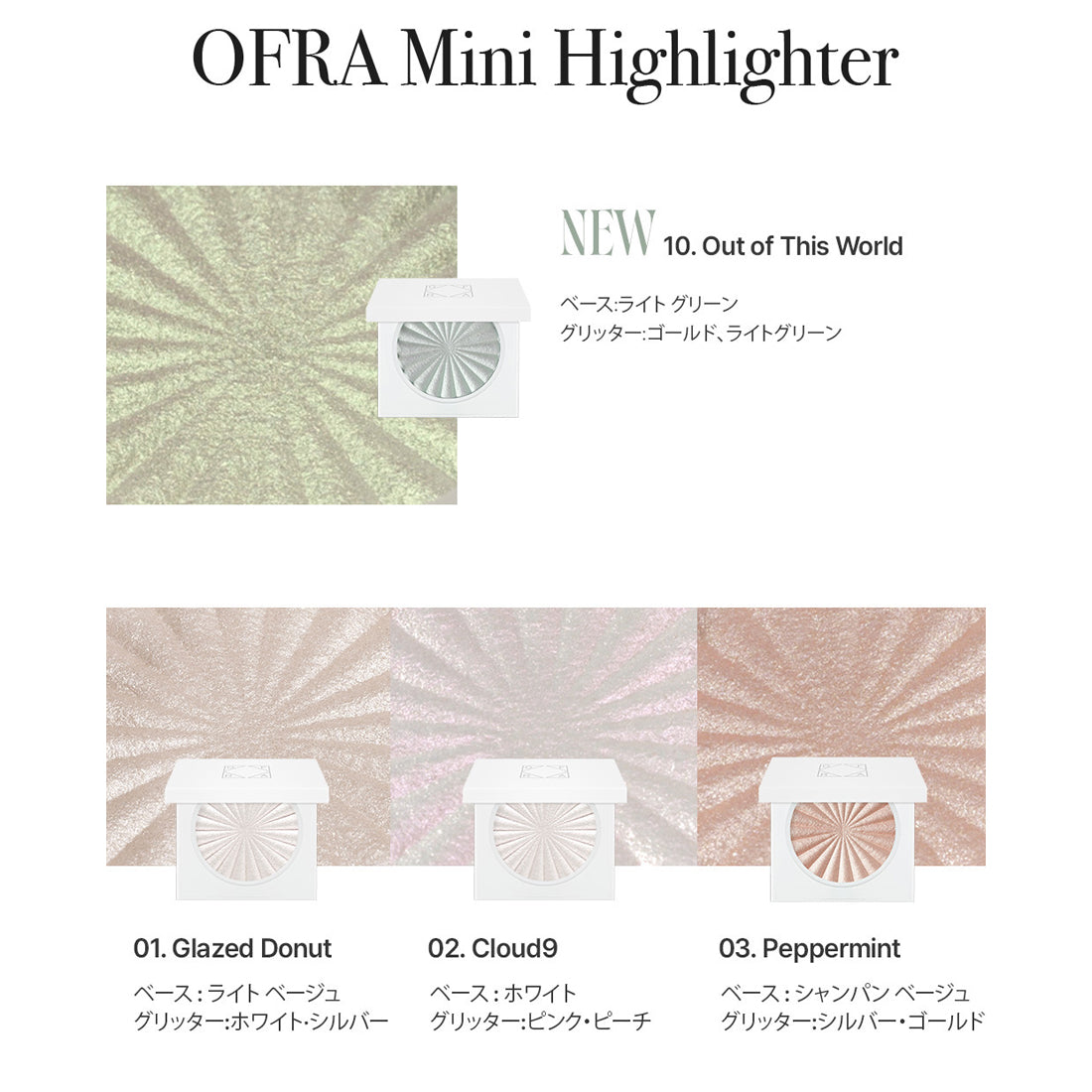 OFRA(オフラ)Mini Highlighter ミニハイライター - 極上のツヤ感と輝き
